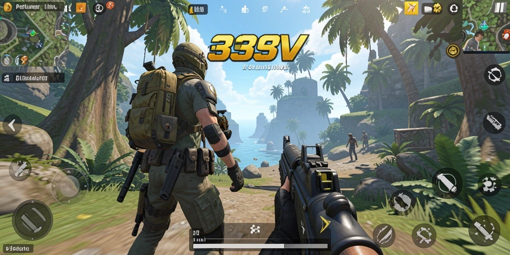 Tampilan gameplay 333V yang mendebarkan dalam pertempuran TPS.