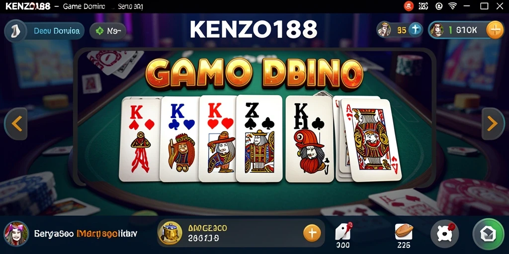 Screenshot KENZO188 menampilkan gameplay seru permainan Domino.