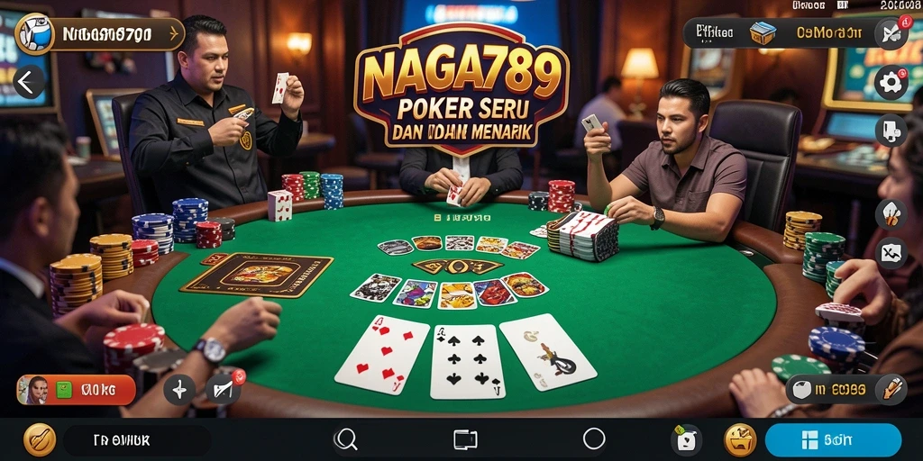 Tampilan pertandingan poker yang intens dan seru di NAGA789.