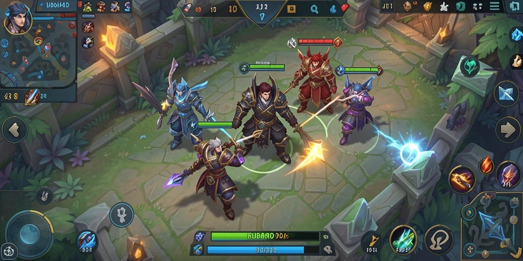 Screenshot utama RUBAH4D menampilkan aksi seru dalam permainan MOBA.