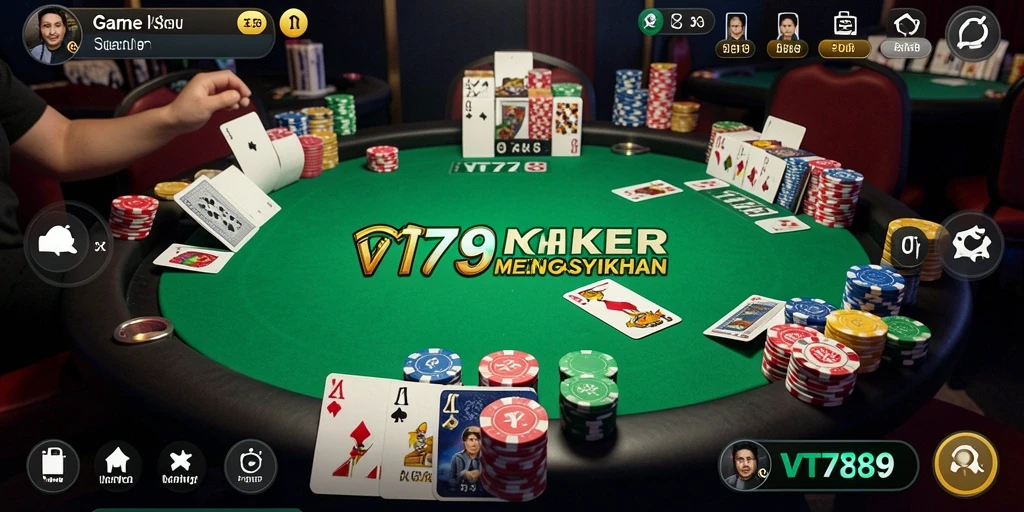 Tampilan gameplay Poker yang seru dan penuh strategi.